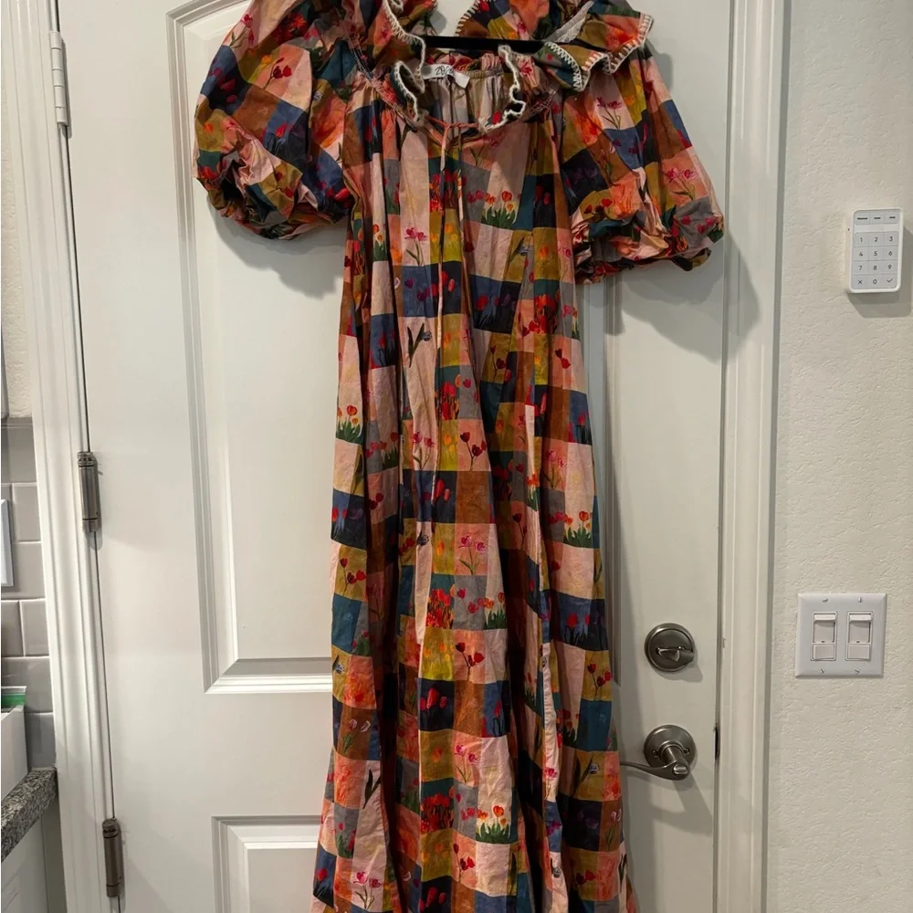 Colorful Patchwork Ruffle Dress - Picture 11 of 11